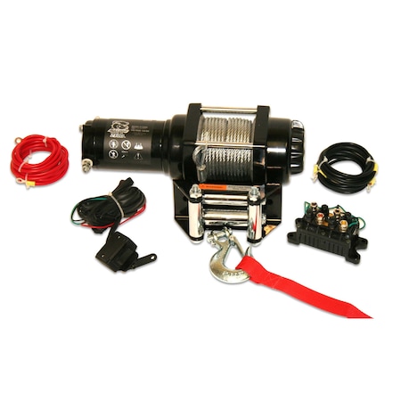 Bulldog Winch 2500lb ATV Winch W/ Mini-Rocker Switch, Mntng Channel, Roller Fairlead 15006